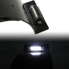 Add White Lights Black Motorcycle Cured Vertical Side Mount Licese Plate with