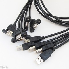 40pcs 1M/3.3FT USB 2.0 A Male to A Female Panel Mount Screw Hole Extension Cable