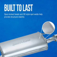 Quiet-Flow 50065 Direct Fit Exhaust Muffler Assembly 2.5″ Inlet (ID) 2.25″ Outle