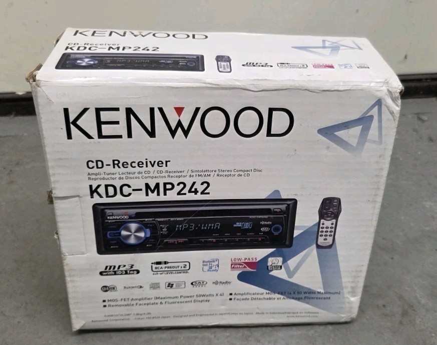 NOS Kenwood AM FM Radio MP3 Player CD Satellite BT Ready Receiver KDC-MP242