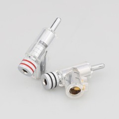 8pcs Rhodium Plated Locking Speaker Banana Plug Welding Free Audio Connector