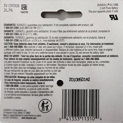 2 pcs. Genuine Duracell 3v lithium battery 1/3N DL1/3N CR1/3N 2L76 EXP: 03/2032