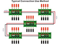 Screw Mount 2 x 4 Position Banana Jack Distribution Module, DC Power Black