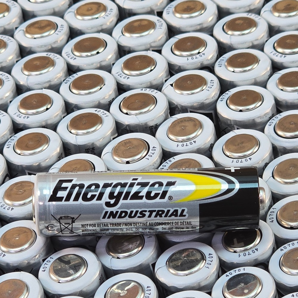 100 Energizer AA Industrial EN91 1.5v Alkaline Batteries LR6 Exp. 12/2035