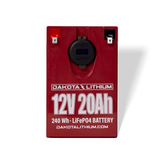 12V 20Ah LiFePO4 Battery Deep Cycle Solar RV Marine Dakota Lithium USB BMS