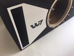 JL Audio 12w7AE ported sub box SPECIAL EDITION with white plexi port trim