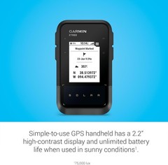 Garmin eTrex Solar Outdoor Handheld GPS With Solar Charging 010-02782-00