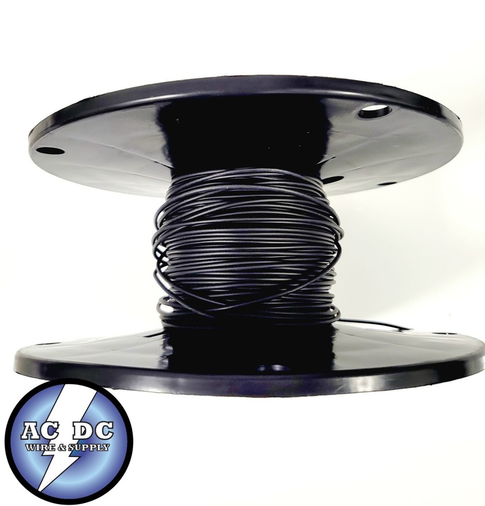AUTOMOTIVE WIRE 18 AWG HIGH TEMP GXL STRANDED WIRE BLACK 500 FT ON A SPOOL USA