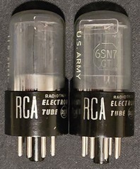 RCA 6SN7 GT US ARMY TUBE 1940s GRAY SMOKE MILITARY SPEC MATCHED SET