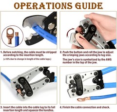 140/240X Battery Cable Lug Tinnrd Copper Ring Crimp Terminals Wire Connector Kit
