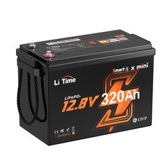 LiTime 12V 320Ah mini Smart Bluetooth Lithium Battery Deep Cycle For RV Camping