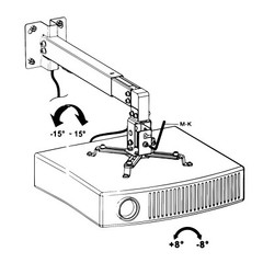 Universal Projector Ceiling or Wall Mount Bracket Tilt DLP LCD – 44 lbs – Black