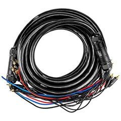 30ft Medusa Cable 10-Channel RCA with 3×12 Ga Black, Blue, Red Power Cables