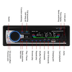 Single 1 DIN Car Stereo Radio MP3 Player Head Unit Audio Receiver BT FM AUX USB