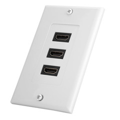 3-port HD Video Panel Socket USB Hub Adapter Wall Socket