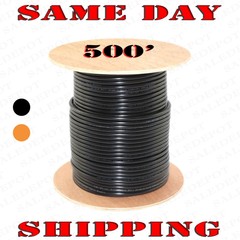 500 FT RG11 Underground COAX CABLE INDOOR/OUTDOOR black Direct Burial Drop w GEL