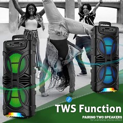 6800W Portable Bluetooth Speaker with Dual Subwoofers – Heavy Bass Party Sound