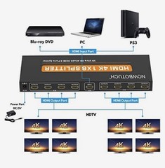HDMI 4K Splitter 1×8 Out 3D Ultra HD 4K x 2K HDMI 8 Ports Splitter – Nowbotuch