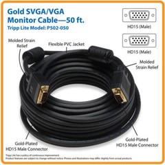 Tripp Lite 50′ Foot SVGA VGA Video Monitor Cable Male x Male P502-050