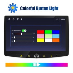10.1” Single 1Din Android 15 Carplay Rotatable 4+64GB Car Stereo Radio GPS Navi