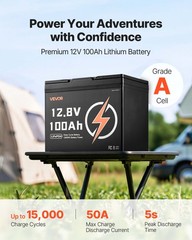 VEVOR 12V 100Ah Deep Cycle LiFePO4 Battery BMS Lithium Iron Phosphate Battery