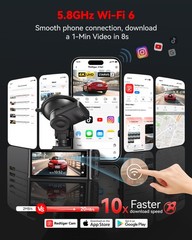 REDTIGER 4K Dash Cam Front and Rear, Touch Screen 3.18 Inch, Free 64GB Card