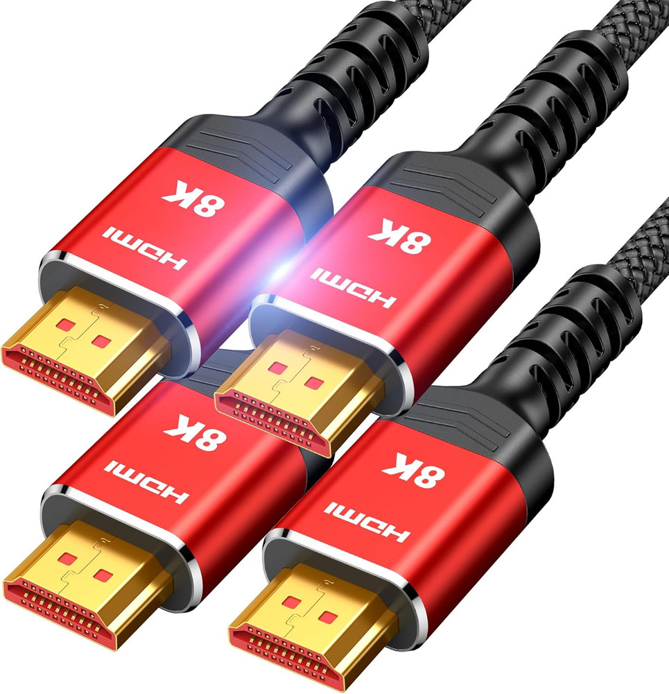Short HDMI Cables 1.5FT/0.5M 2-Pack, HDMI 2.1 10K 8K@60Hz 4K@120Hz 48Gbps HDMI C