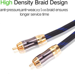 Dual Shielded od 8.0mm 1 Rca Male To 2 Rca Male Audio Cable Rca Yadapter Subwo