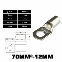 10pcs SC70-10 Copper Ends Crimp Cable Lug 70mm² M10 Bolt Connector Ring Terminal