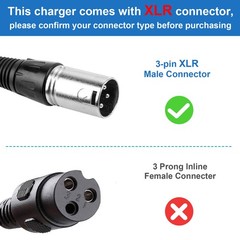 DC 54.6V 2A For 48V Lithium Battery Charger 3 pin XLR Male Connector US Plug