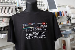 Flexstyle S-meter with Callsign, frequency T-shirt, Embroidery Ham Radio S-5XL