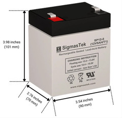 12V 5AH Battery Replacement for Mighty Max ML5-12 by SigmasTek