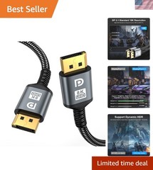 16K DisplayPort Cable 2.1, 6.6 FT DP Cable[16K@60Hz,8K@120Hz,4K@240Hz, 40Gbps…