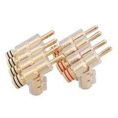 8Pcs 45 Degree Locking Banana Plug 24K Gold Plated Audio Cord Terminal Connector