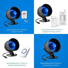 110dB Loud Wireless Alarm Set Indoor Outdoor Household Safety Protection Kit