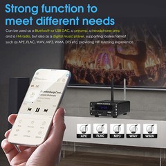 Bluetooth 5.0 Audio Receiver Wireless Adapter with USB SD Music Player FM Radio