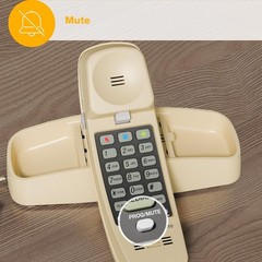 AT&T 210 Basic Trimline Corded Phone Single Line No AC Power Required Beige
