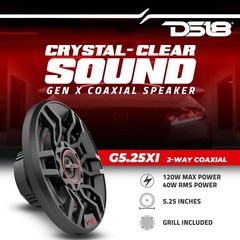 DS18 G5.25Xi 5.25″ Car Speakers 2-Way Coaxial Speakers with Grill 135W – Pair