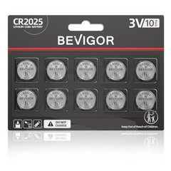 CR2025 3V Lithium Coin Cell Batteries 10 Pack New Sealed Long Shelf Life