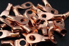 COPPER BATTERY LUGS RING TERMINALS #10 1/4 5/16 3/8 1/2 CRIMP SOLDER AWG LOT
