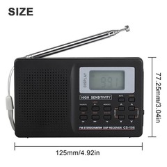 Portable Full Band AM/FM/SW/MW/LW Radio.Digital Stereo Speaker Player&Headphones