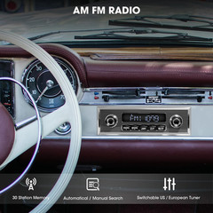 Bluetooth Retro Radio for Classic Vehicles Single Din Vintage Stereo for Car AM