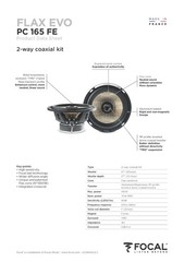 Focal PC 165 FE – 6.5″ (16,5 CM) 2-Way Coaxial Speaker Set Flax Evo Series 140W