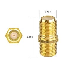 24K Gold-Plated RG6 Female-to-Female Coaxial Connectors, 5-Pack for HD Signal