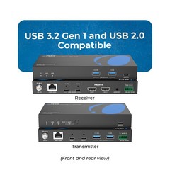 OREI USB 3.2 Extender (Dual HDMI™) – 330ft (Cat6) (USB3-EX2H330R-K)