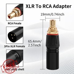 YYTCG 24K Gold Plated XLR to RCA Adapter (4-Count) – XLR Male to RCA Female H…