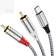 USB C to 2 RCA Audio Cable Type C Male to 2 Male RCA Stereo Adapter Y Splitter