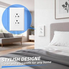 Oversized Duplex Outlet Covers, 6 Pack Jumbo Electrical 6 Pack, White
