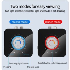 LED Bluetooth 5.0 Receiver Transmitter Wireless 3.5mm AUX to RCA HiFi Adapter a