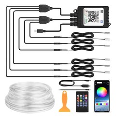 Wireless 6-in-1 RGB LED Car Interior Light Strip, 16 Million Colors Ambient Kit